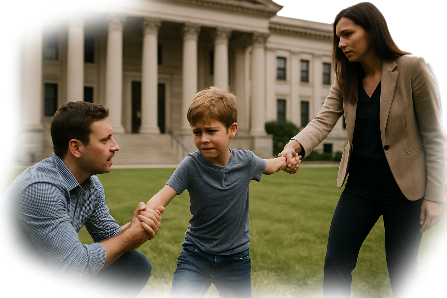 Diverse families standing together, representing unity and protection of family rights